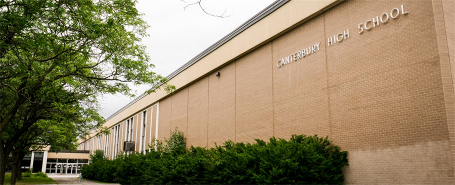 exterior of Canterbury High School building