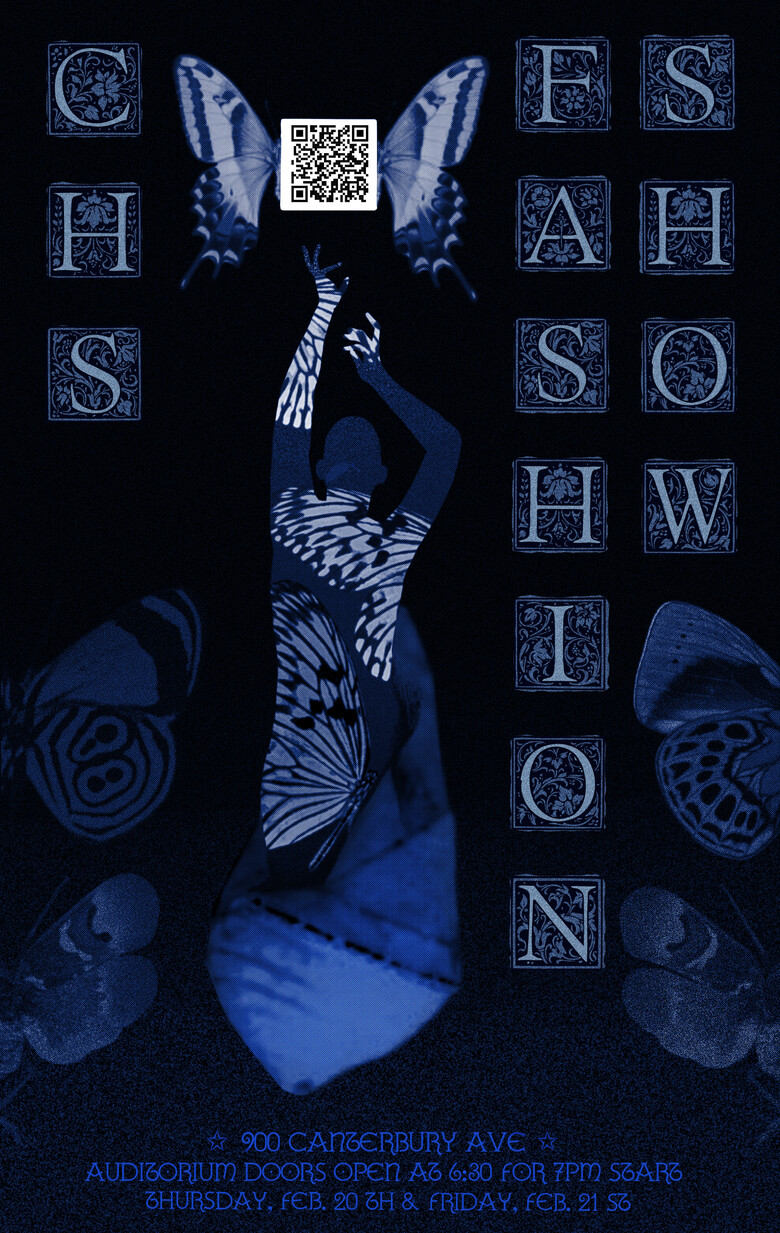 CHS Fashion Show with details and QR Code for tickets